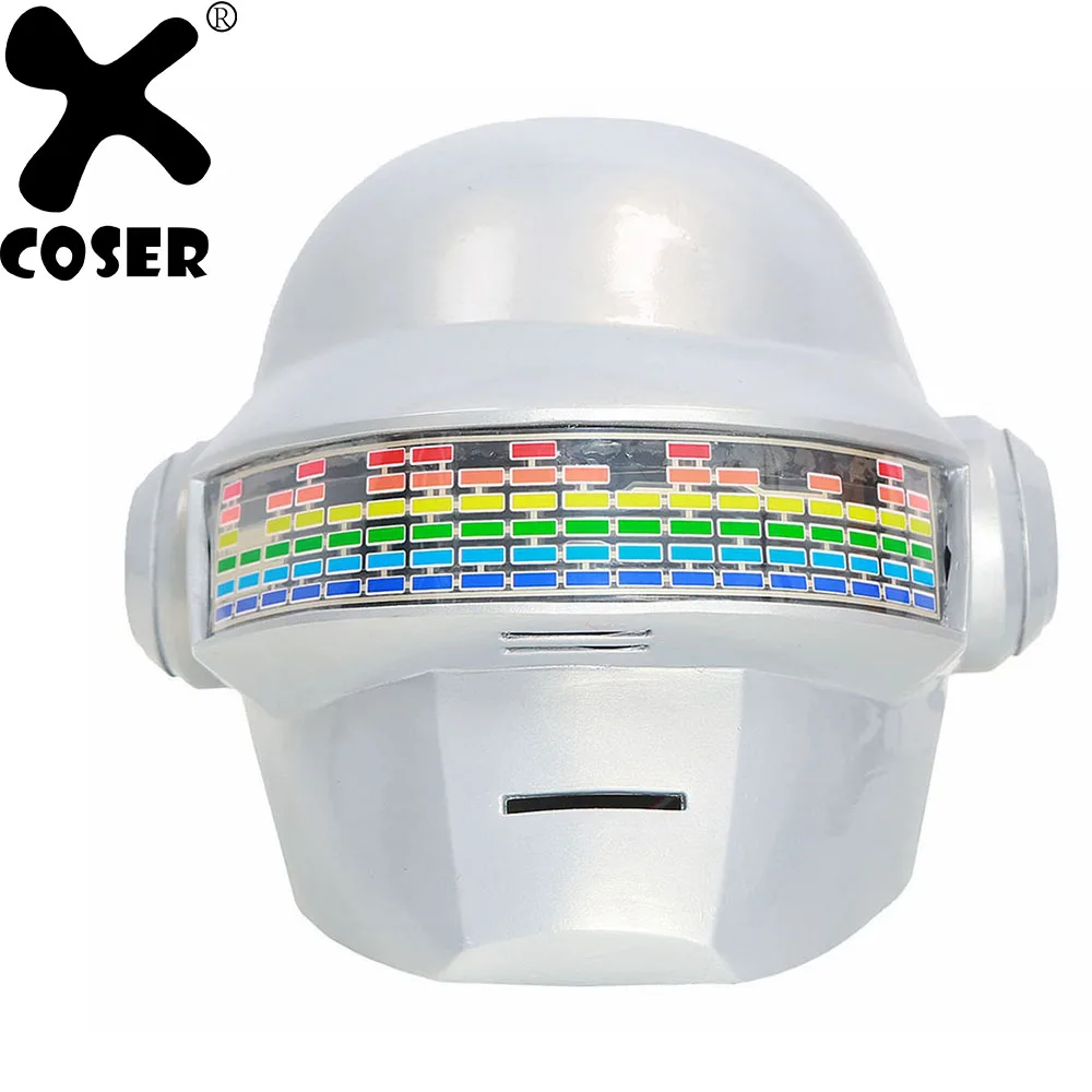 

XCOSER Daft Punk Deluxe PVC Helmet Mask 2019 Brand New Halloween Party Cosplay Costume Prop White Voice Control Helmets With LED