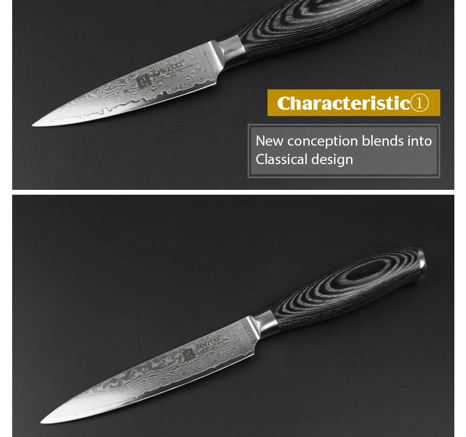 XINZUO 6 шт. набор кухонных ножей VG10 Дамасская сталь Высокоуглеродистая японский нож шеф-повара Santoku кухонный набор с ручкой Pakkawood