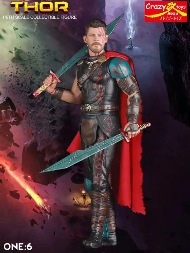 

Anime 1/6th Scale Painted Figure Thor Ragnarok Crazy Toys Gladiator Thor Action PVC Figure Toy Brinquedos 27CM