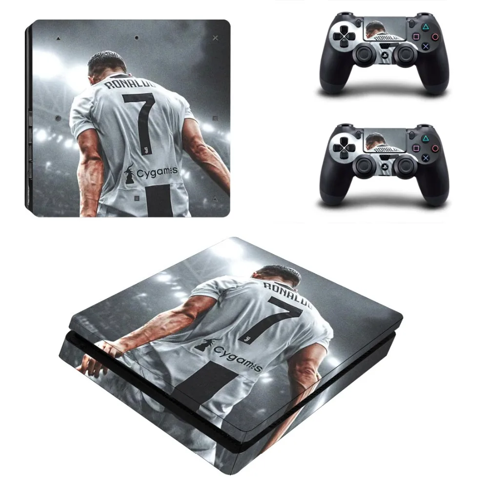 Juventus Cristiano Ronaldo PS4 Slim Skin Sticker Decal for PlayStation 4 Console and 2 Controller PS4 Slim Skins Sticker Vinyl