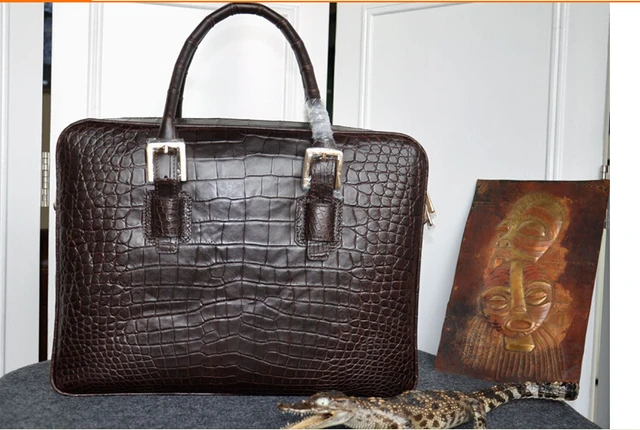 Luxury Leather Genuine Crocodile Leather Briefcase Men Clutch Business Bag  - China Business Bag and Briefcases price