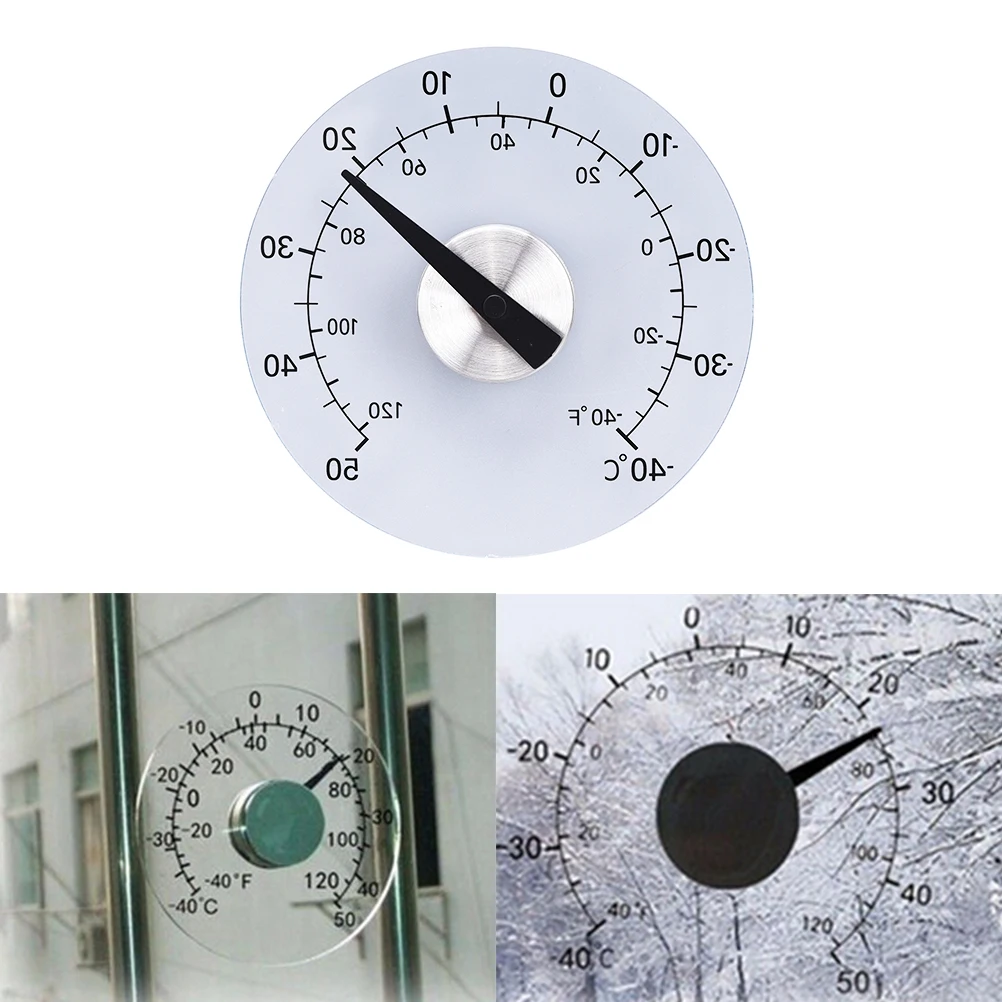

Circular Window Outdoor Thermometer Hygrometer Temperature Humidity Meter Clock Weather Tool Clear Fahrenheit /Celsius Degrees