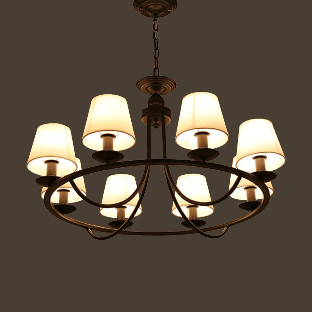 

HGHomeart E27 110V/220V  Retro American Iron Chandeliers  LED Iron Luxury Chandelier  European Living Room Lamp Home Lighting