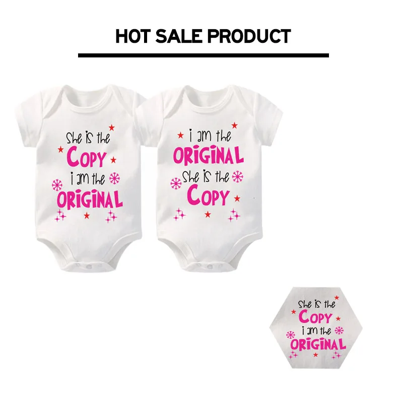 Для маленьких девочек одежда для близнецов подарок для девочки с короткими рукавами близнецов От 0 до 12 месяцев для новорожденных Близнецы Детские боди