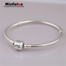 Подлинное 925 пробы серебро браслет цепочка Снейк европейские украшения