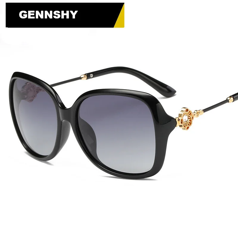 2017 Fashion Square Polarized Sunglasses Women High Quality Polariod Sun Glasses Diamond Metal