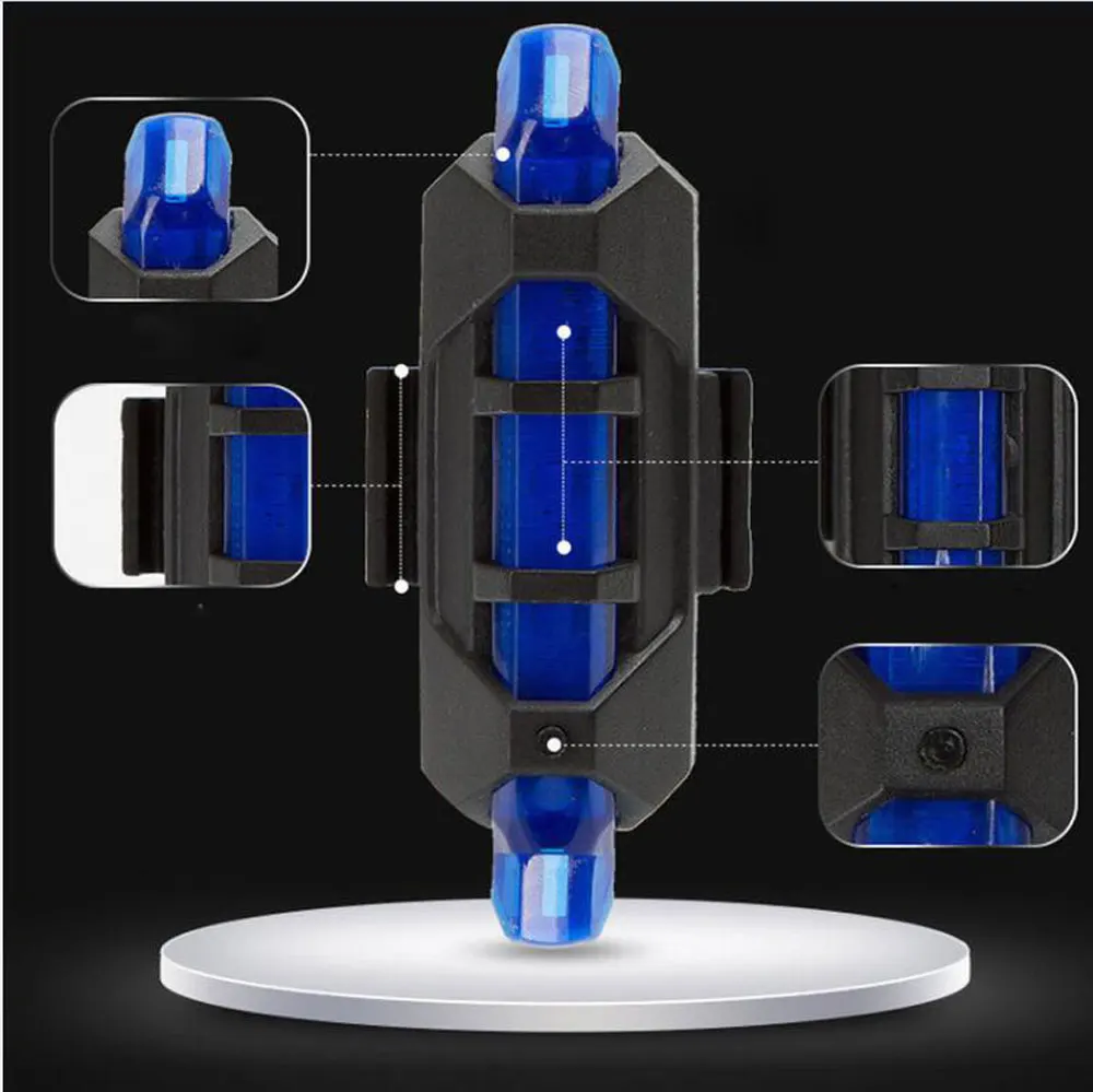 Горячая Распродажа, USB велосипедный красный светильник, аксессуар, перезаряжаемый светодиодный велосипедный передний задний Предупреждение ющий мигающий светильник