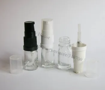 

500 x 5ml Clear Glass Lotion Pump Bottle,Glass Container With Pump Sprayer,Transparent Mini Glass Lotion Bottle