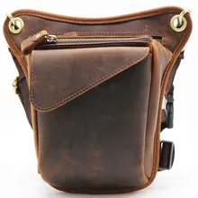 

Genuine Leather Casual Multi-function Bag Men's Leg Waist Pack Phone Tool Kit Organizer Shoulder Bags Male Cowhide Messenger Bag
