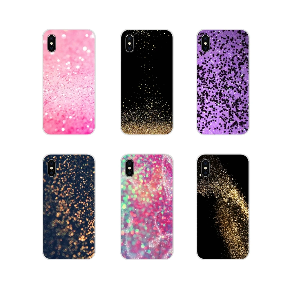 Black Glitter sparkles Art For Huawei P8 9 Lite Nova 2i 3i GR3 Y6 Pro Y7 Y8 Y9 Prime 2017 2018 2019 TPU Transparent Cases Covers | Мобильные