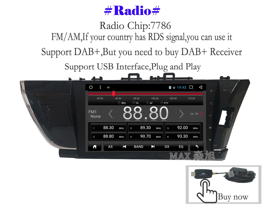 Clearance MAX 2G 32G Android 8.1 Car DVD Player for Toyota corolla 2014 2015 2016 Right Drive Car Radio RDS Bluetooth 4G WiFi SWC GPS Map 4