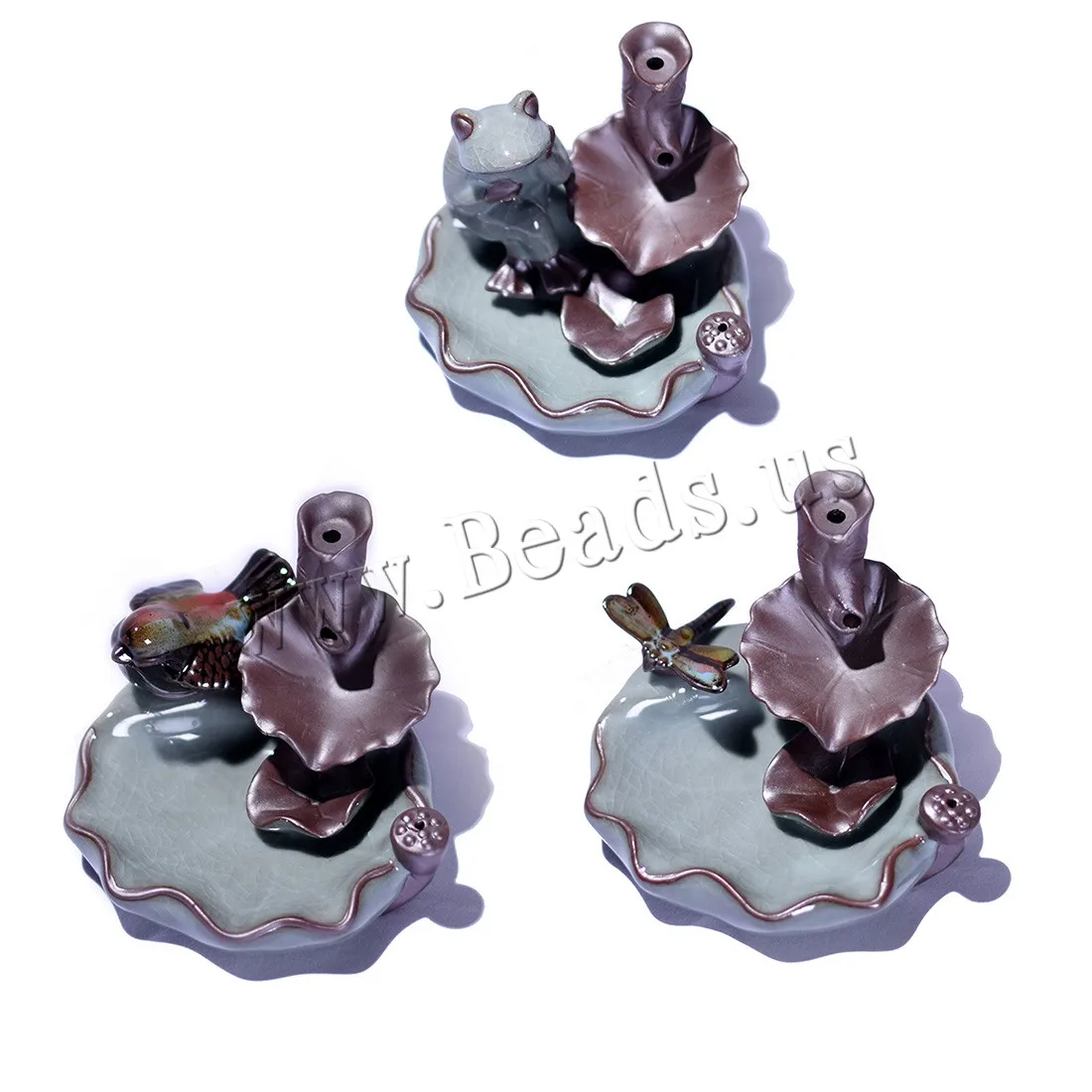 Creative Home Decor Lotus Leaf Ceramic Backflow Incense Burner Smoke Waterfall Stick Incense Holder Use In Home Office Teahouse