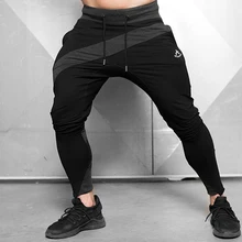 Тренажерные залы Бодибилдинг мужские брюки Лоскутная спортивная одежда мужские тренировочные брюки фитнес тренировки Slim Fit Мужские брюки дропшиппинг