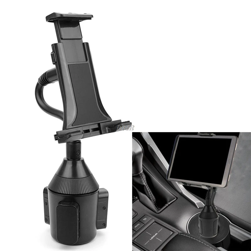 Adjustable Car Cup Holder Mount for 7" 10" Tablet Apple iPad Mini