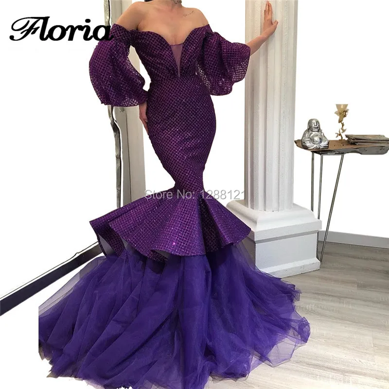 Purple-Mermaid-Evening-Dresses-Off-The-Shoulder-Party-Gowns-2019-Abendkleider-Abiye-Sexy-African-Prom-Dresses