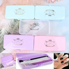 Пластиковая прямоугольная коробка для хранения ногтей для длинных инструментов для ногтей пинцет кутикулы толкатель кисти ручки для дизайна ногтей пустой держатель Контейнер Чехол