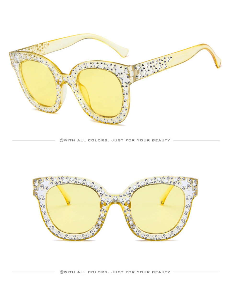 2018 Luxury Diamond Square Sunglasses Women Brand Size Crystal Sun Glasses Ladies New Gradient Oculos Mirror Shades  (11)
