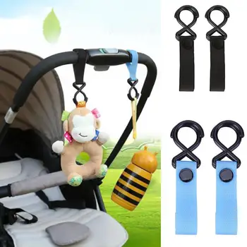 

2/4pcs Baby Stroller Hook Infant Pushchair Carriage Pram shopping bags Hooks Toddler Cribs Bed Strong Strap Hanging Tools Access