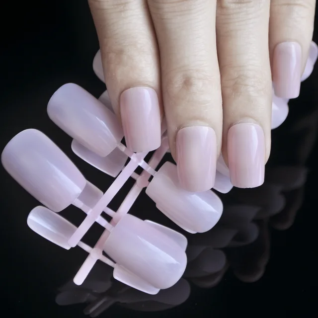 Light Pink Acrylic Nails Square Long Lady Shine Press On 24pcs Light Pink Acrylic Nails Square Long Lady Shine Press On 24pcs Full Nail Tips Kit
