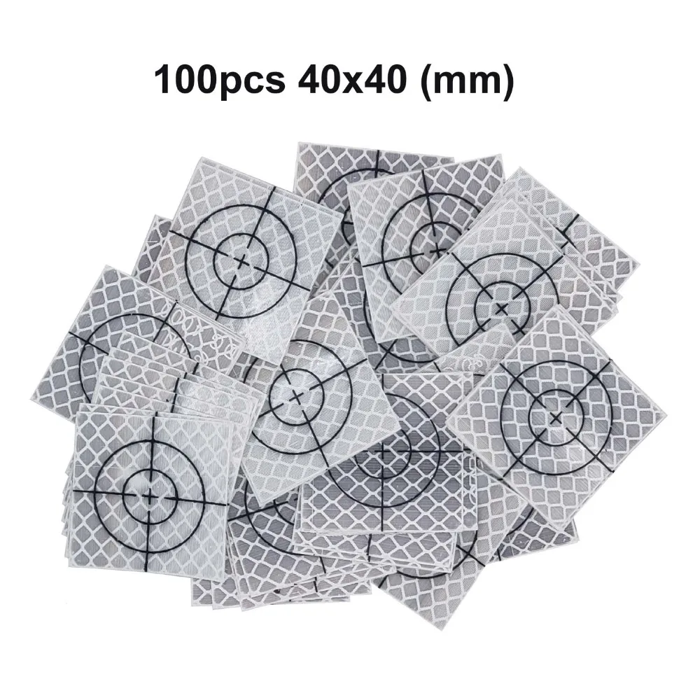 100 шт. Отражатель Лист 40x40 мм(40x40) Светоотражающая Целевая лента для общей станции серебристого цвета