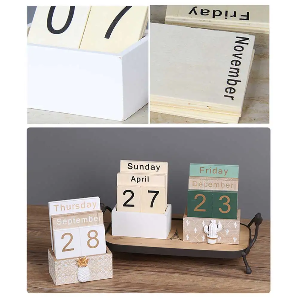 Umitive деревянный вечный календарь планировщик Органайзер для стола дисплей для гостиной рабочего стола украшение стола календарь
