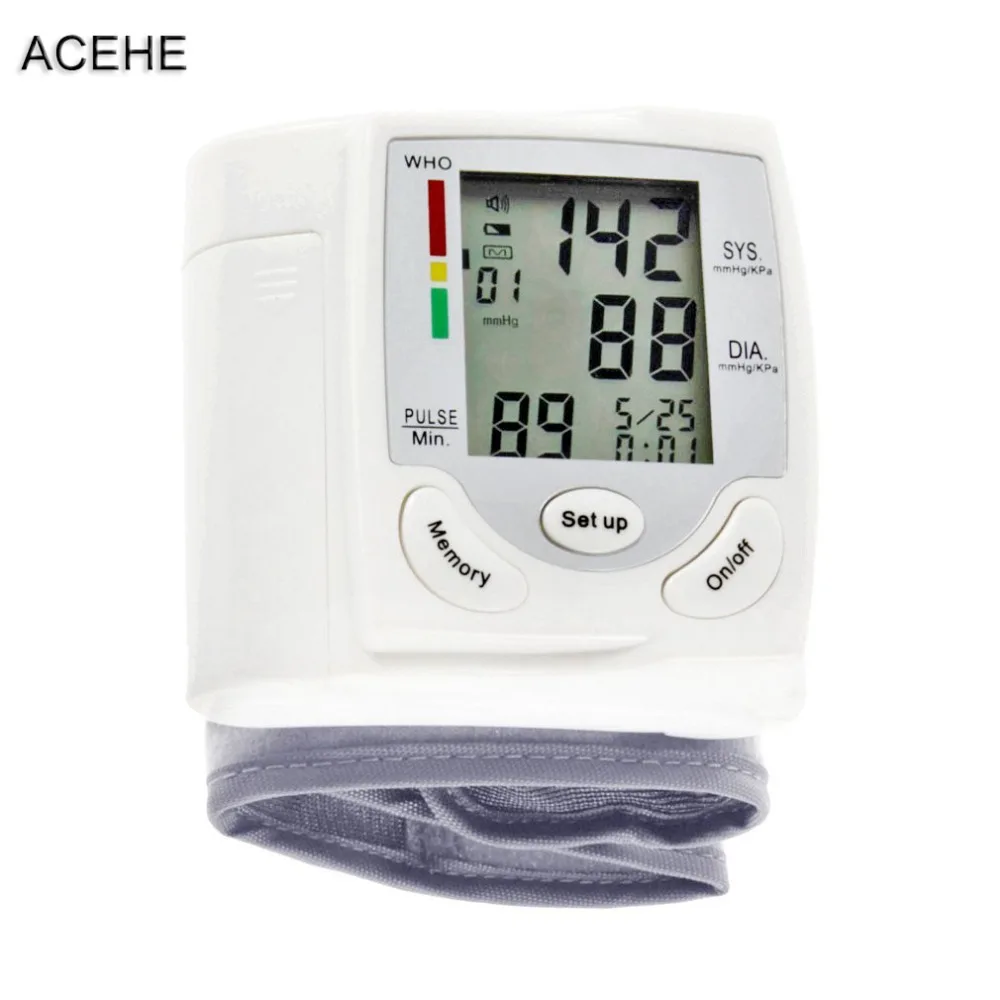 

ACEHE Automatic Digital LCD Display Wrist Blood Pressure Monitor Tonometer Heart Beat Rate Pulse Meter Measure For Health Care