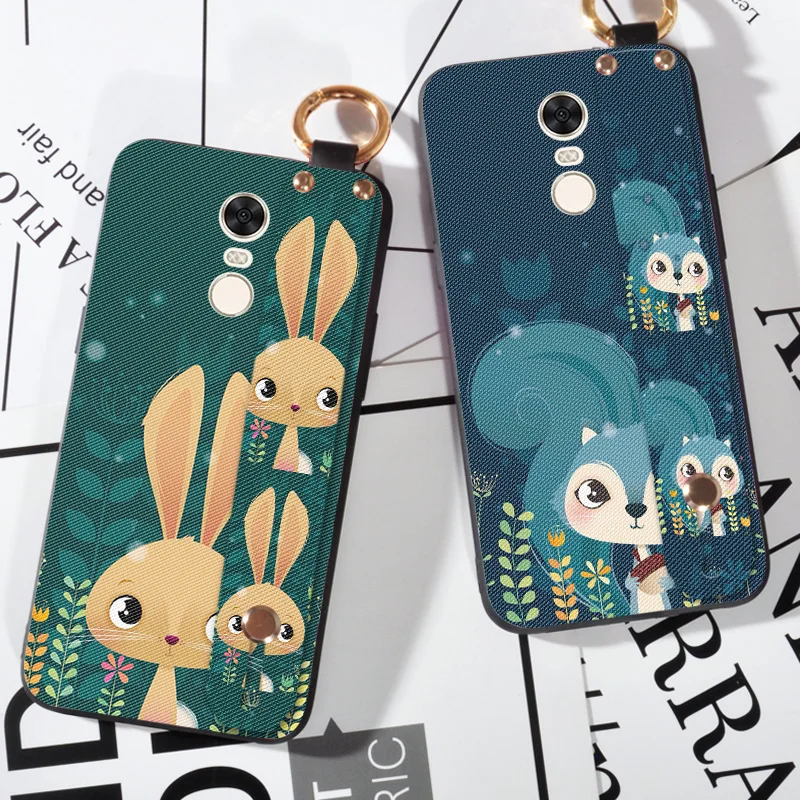 

Wrist Strap Rabbit Case For Xiaomi Redmi Note 3 Pro 4 4X Global Ring Holder Cover For Xiaomi Redmi 5 Plus Frosted Cases Coque