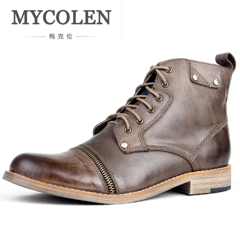 

MYCOLEN Mens Leather Chelsea Boots Luxury Designer Man Ankle Martin Boots Winter Dress Shoes Men'S Boots Genuine Leather
