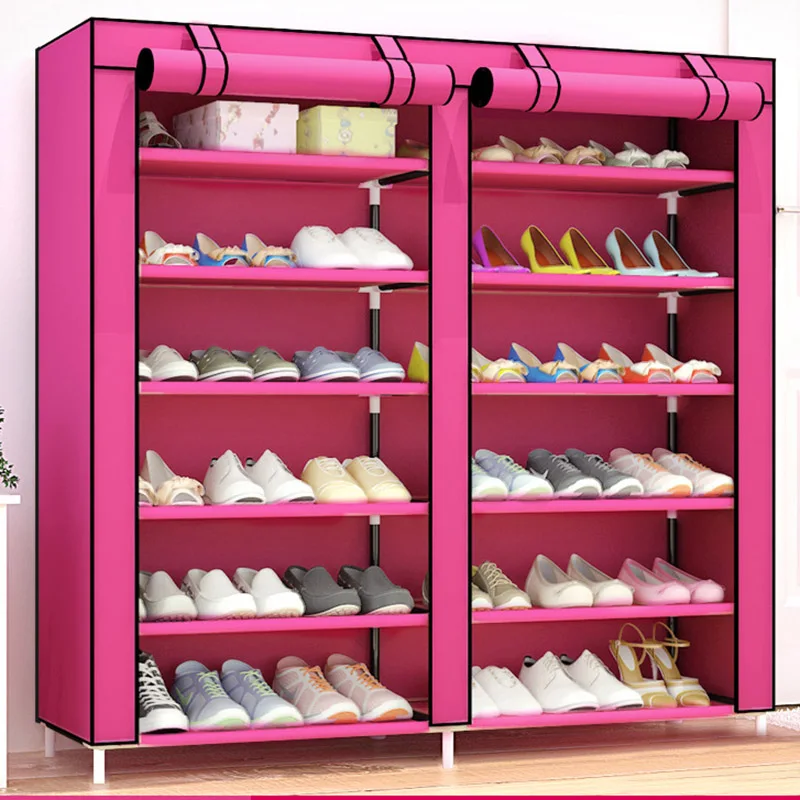 Многослойный сборочный нетканый Тканевый шкаф для домашней обуви и сапог пылезащитный органайзер для хранения JC016 - Цвет: A3