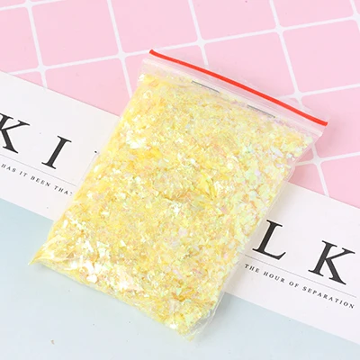 Yellow Неровные Оболочки Бумаги блесток DIY ногтей Flakies красочные блестки для нейл Арта(искусство украшения ногтей) для 3D украшения ногтей, 10 г/лот - Цвет: Yellow