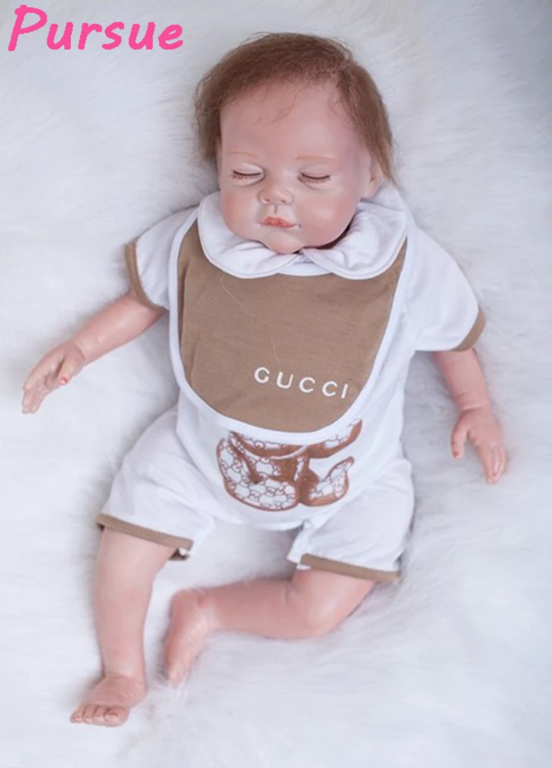 

Pursue 22"/55 cm Close Eyes Real Newborn Life Like Babies Boy Dolls Silicone Reborn Babies Dolls for Children bebe reborn menino