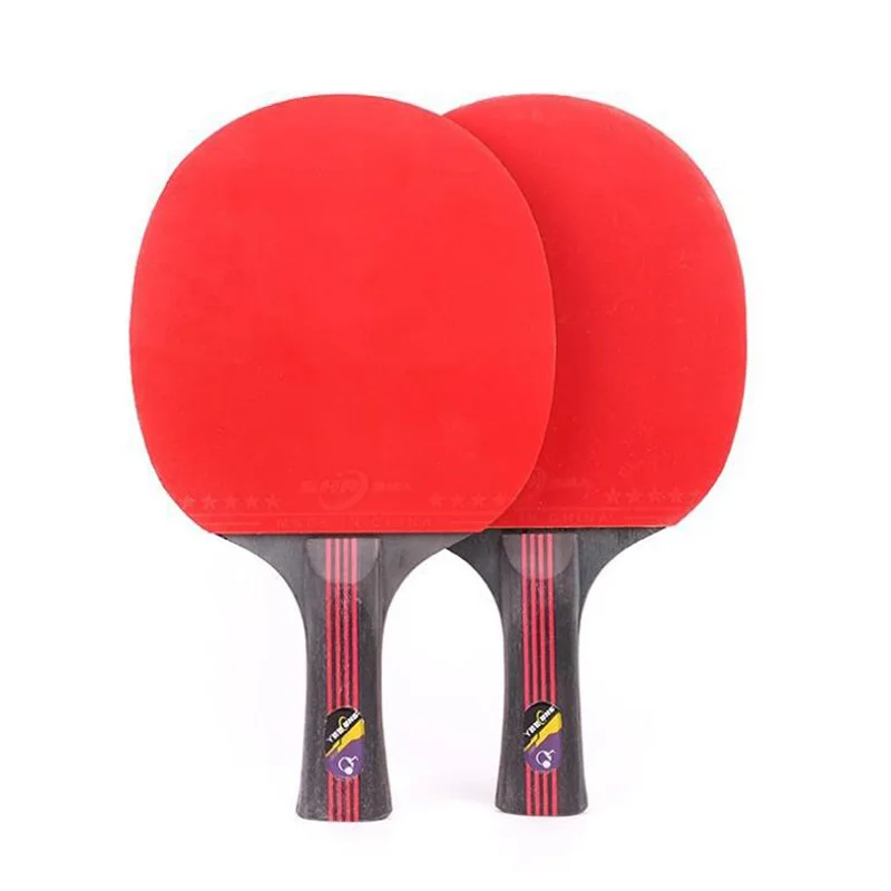 المهنية مضرب تنس طاولة ألياف الكربون شفرة المطاط مع مزدوجة الوجه