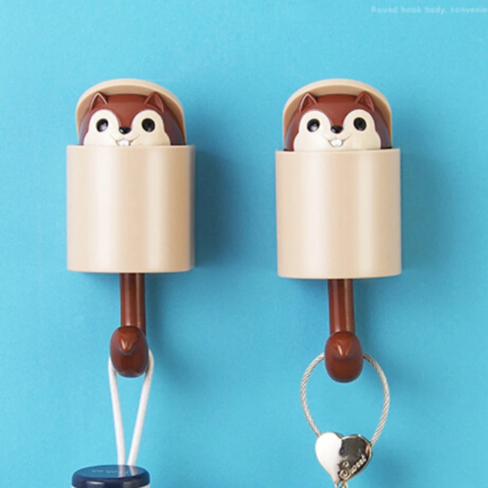 Coat Wall Hook Key Holder Creative Outstretch Cute Squirrel Hook Wall Home Decor Kitchen Hook Bathroom Accessories Coat Hanger