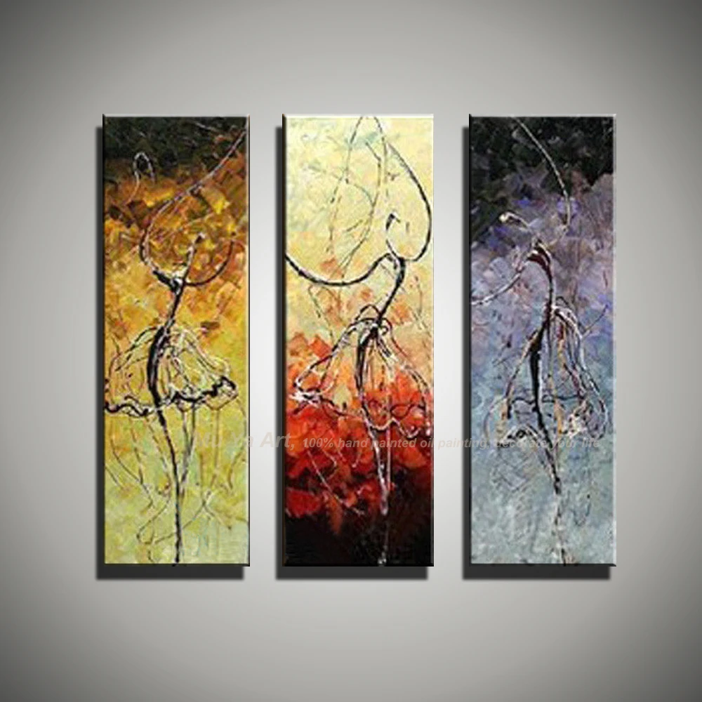 3 Piece Wall Art Paintings Ballerina Ballet Dancers Modern Abstract Oil On Canvas Pictures For Living Room In Painting Calligraphy From