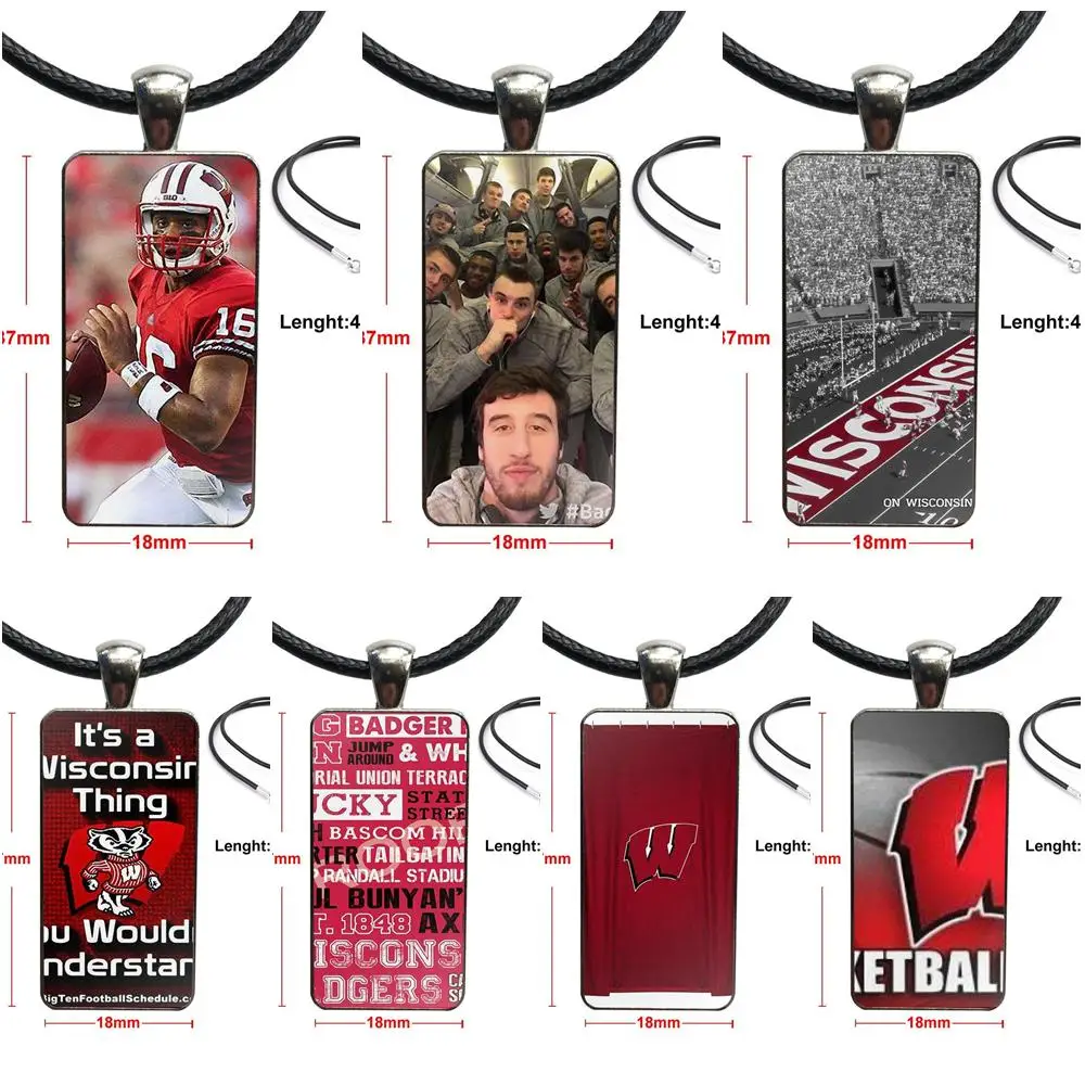 

For Women Fashion Necklace Handmade Rectangle Shape Choker Necklace Jewelry Multi Designs Ncaa Wisconsin Badgers