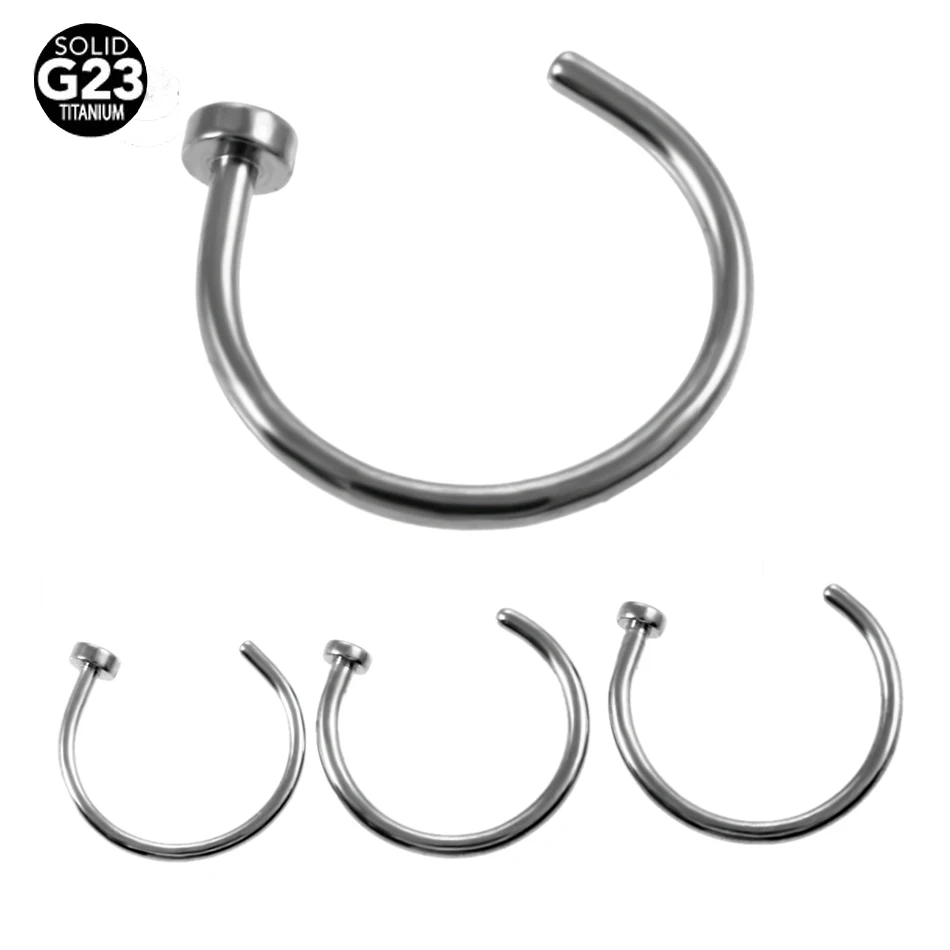 

1PC 20G G23 Titanium Nose Hoop Ring Earring Body Piercing Studs Jewelry Punk Style Accessories Medical pircing nariz