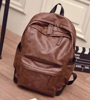Новая Корейская мужская сумка через плечо, трендовая Ретро Мужская сумка из искусственной кожи, модный рюкзак для отдыха и путешествий, вместительный рюкзак - Цвет: Шоколад