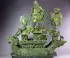38cm Large Chinese Hand Carved 100% Natural Jade Dragon Incense statue Dragon Boat NT 2