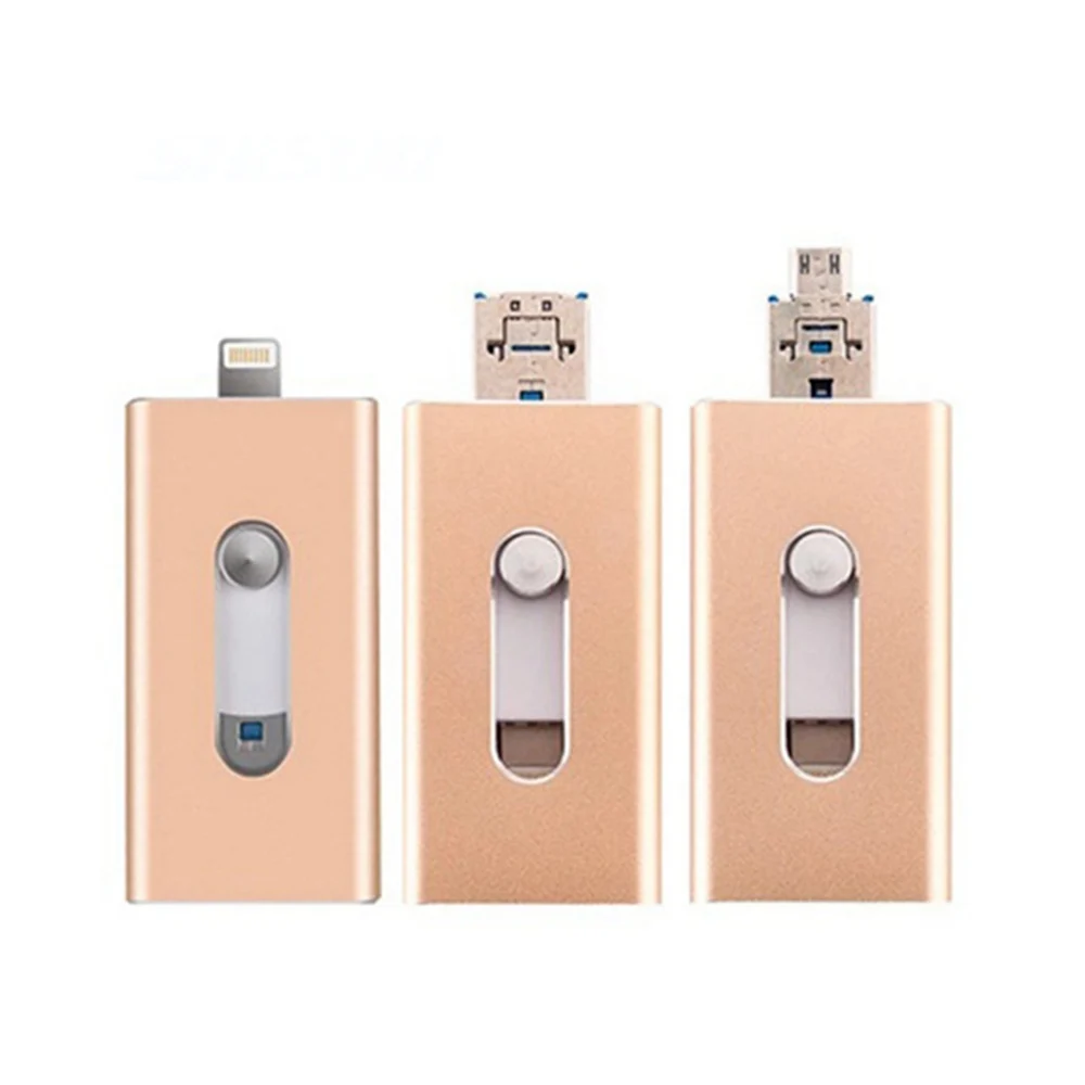 USB флеш-накопители для iPhone 32 GB, накопитель памяти 3 в 1, USB 2,0 флэш-накопители для Apple iOS Android компьютеров (Небесно-голубой)