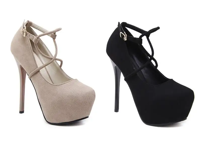 Женские туфли на высоком каблуке 15 см для ночного клуба; модные изысканные туфли на водонепроницаемой платформе; модельные туфли черного цвета