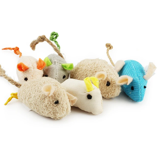 6pcs Mix Pet Toy Cataire Souris Chats Jouets Fun Peluche Souris Chat Jouet Pour Chaton