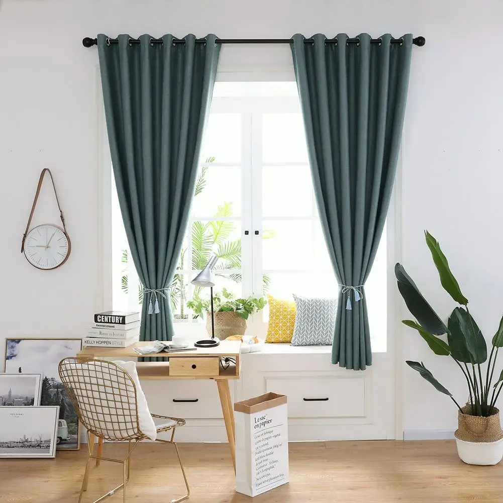 2pcs Set Curtians For Window Mildew Proof Lightproof