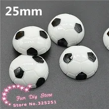 Полимерный футбольный плоская спина, кабошон для волос Лук центр ремесла 50 шт./партия 25 мм