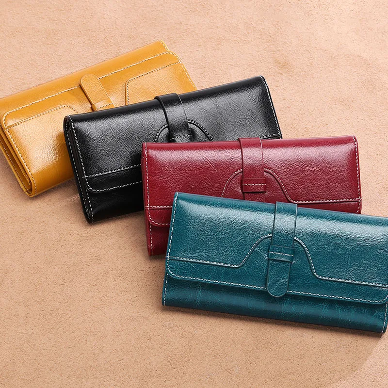 Качественный клатч Женский кошелек повседневный бумажник на кнопке Большой