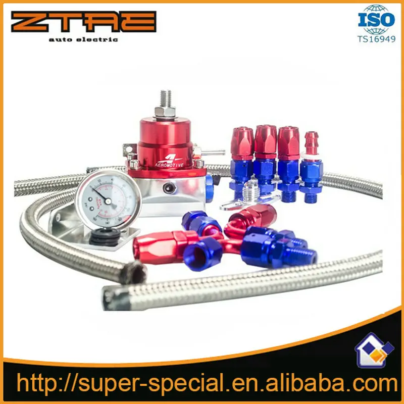 

AE STYLE 7MGTE MKIII Fuel Pressure Regulator Red with hose line kits.Fittings.Gauge