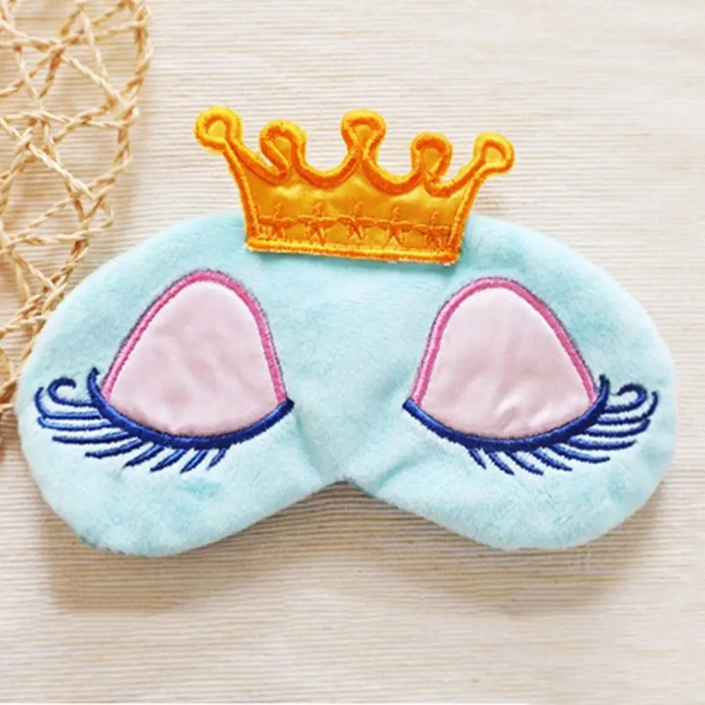 

lOVELY 1PC Eyes Cover Crown Style Eyeshade Travel Sleeping Blindfold Shade Short Plush Eye Mask Eyeshade Travel Accessories