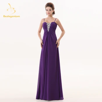 

Bealegantom 2019 New A-Line Chiffon Prom Dresses With Crystal Beaded Plus Size Evening Party Gowns Vestido Longo QA1000