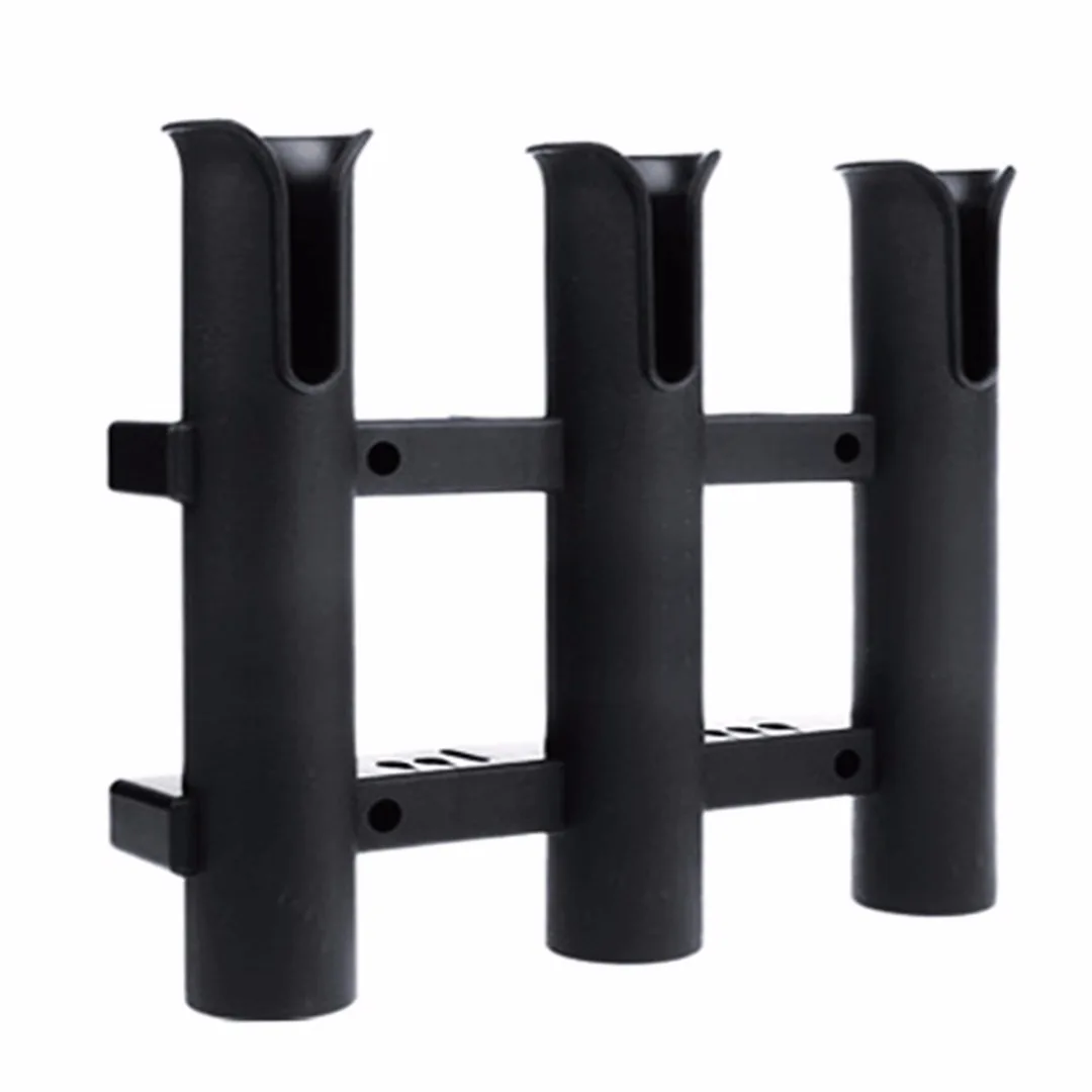 3 Rods Fishing Holder Marine Boat Three Pole Side Mount Rod Holder Fishing Bracket Rack Tool Black/White