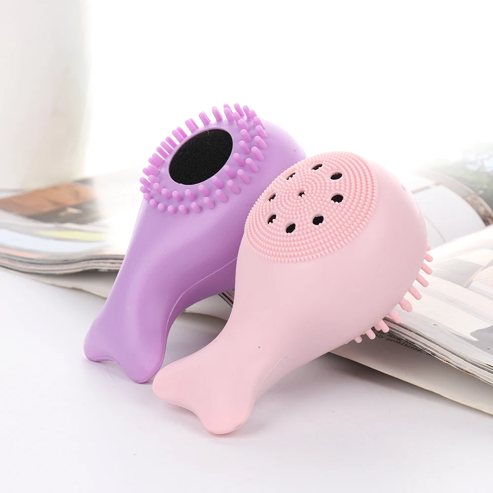 

Silicone Face Cleansing Brush Facial Cleanser Pore Cleaner Exfoliator small Whale Shape Face Scrub Washing Brush
