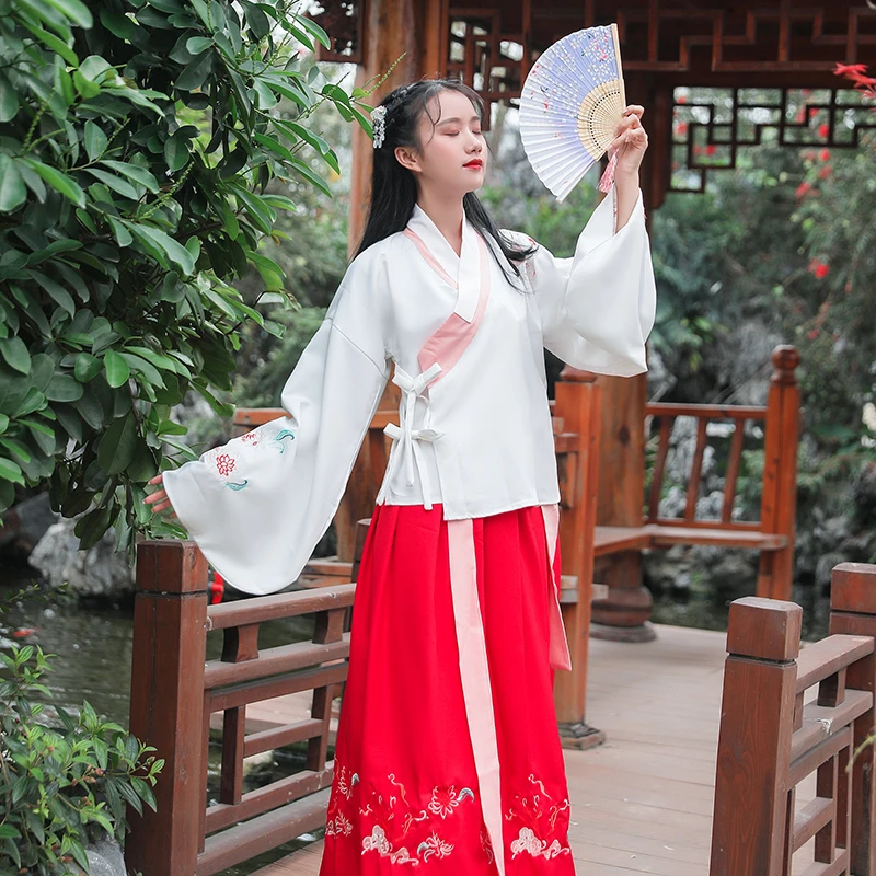 Красный Hanfu для женщин Костюм для китайского традиционного танца Костюм Восточный фестиваль наряд династии Мин Косплей представление одежда DC2372